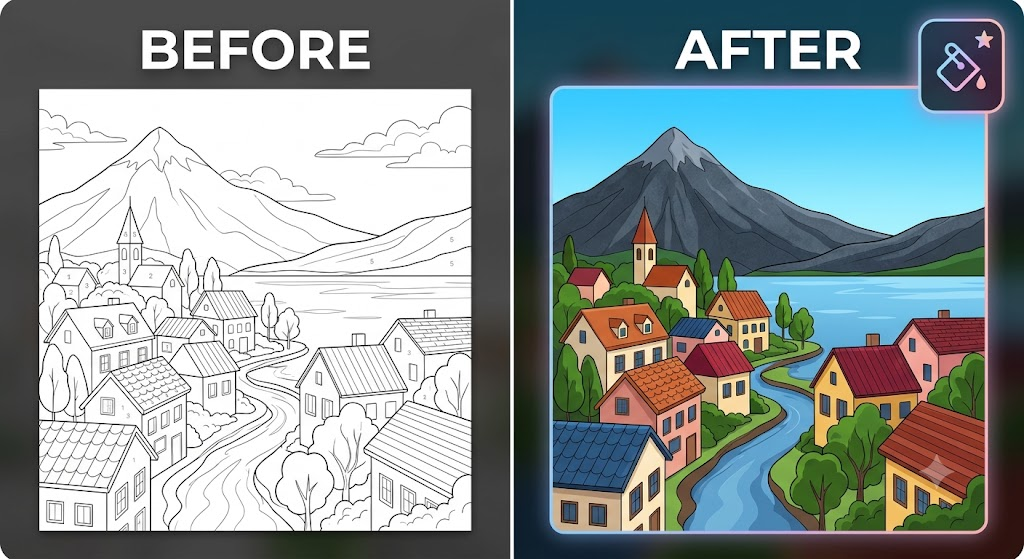 Transform Line Art into Vibrant Graphics Instantly